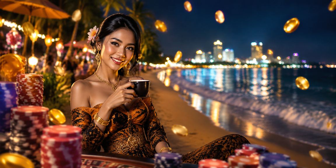 Seseorang mengakses situs taruhan dari kafe dengan laptop dan kopi