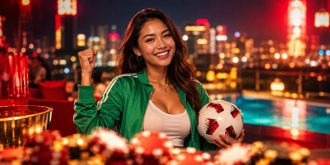 Model berinteraksi dengan antarmuka platform kasino online yang menampilkan fitur keamanan akun